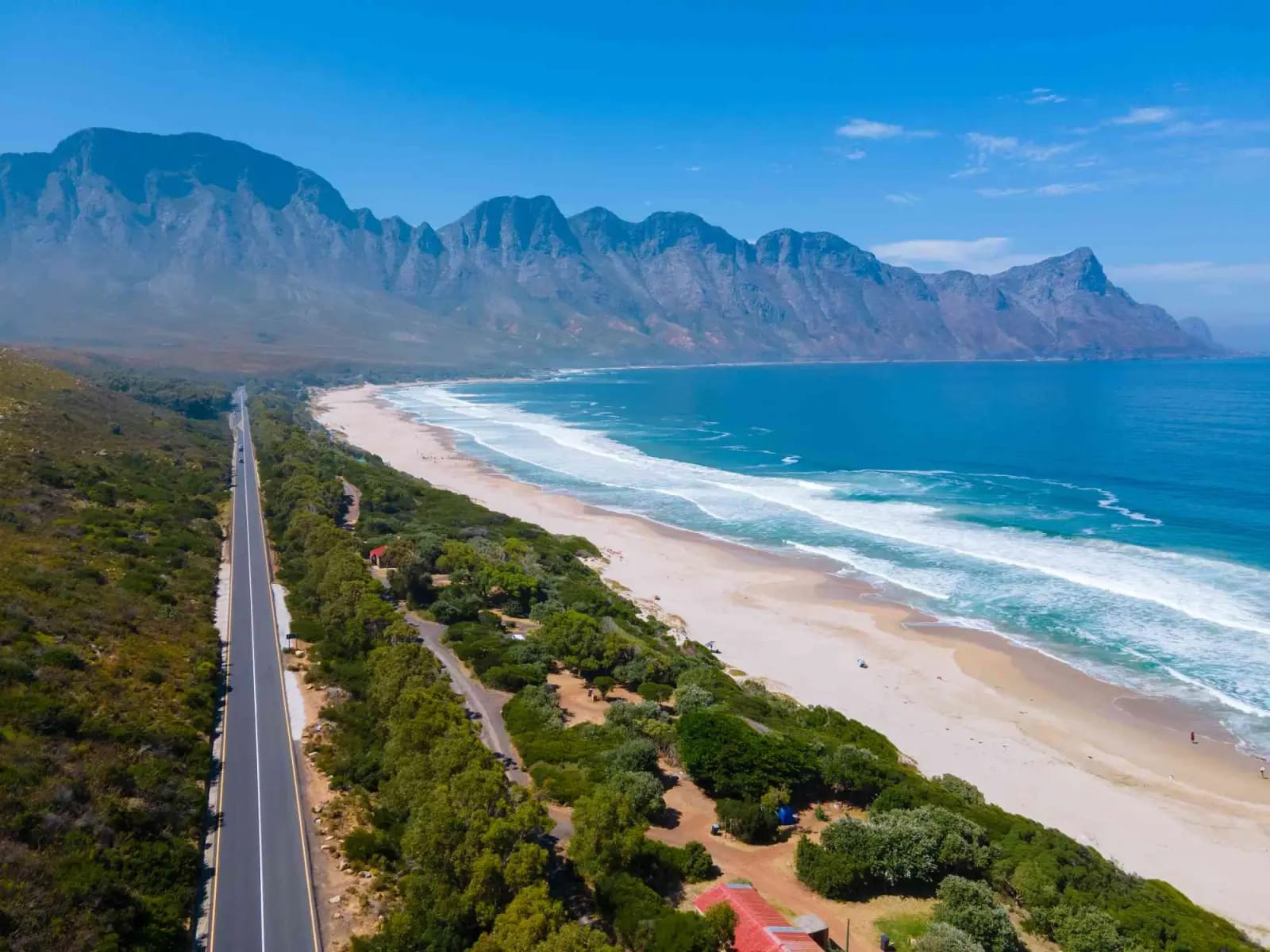 Coastal road along the mountains and beaches of the Western Cape, South Africa